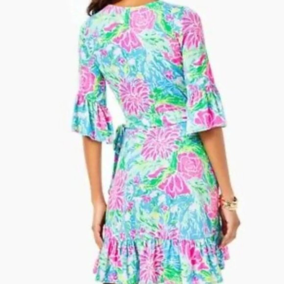 Lilly Pulitzer Kassi Dress Zanzibar Blue Bunny Business Medium NWT - Picture 2 of 5